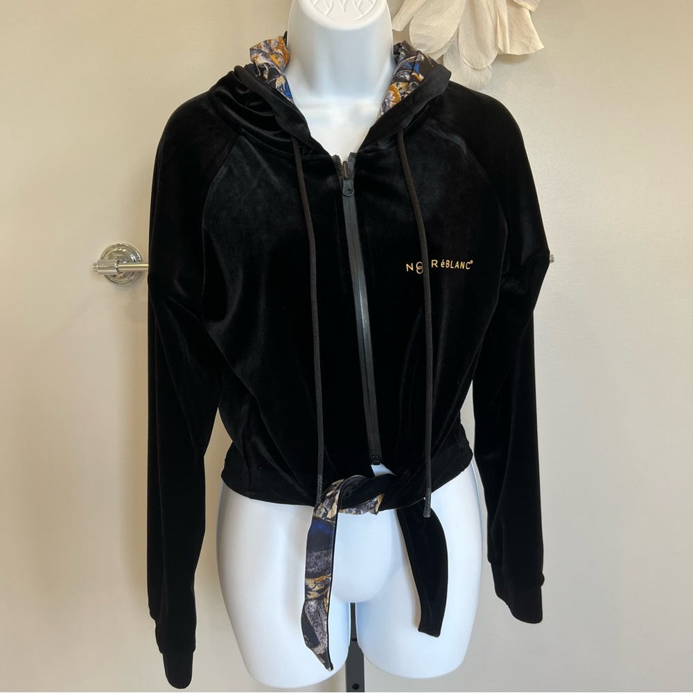 Women's Black Jacket with Patterned Accents
